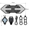 Ліхтар задній H040 з поворотами акум.500mAh, type-C  доступно від 1 шт
